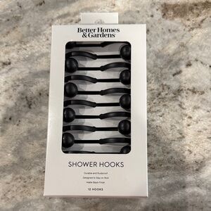 Better Homes And Gardens Matte Black Shower Hooks NWT